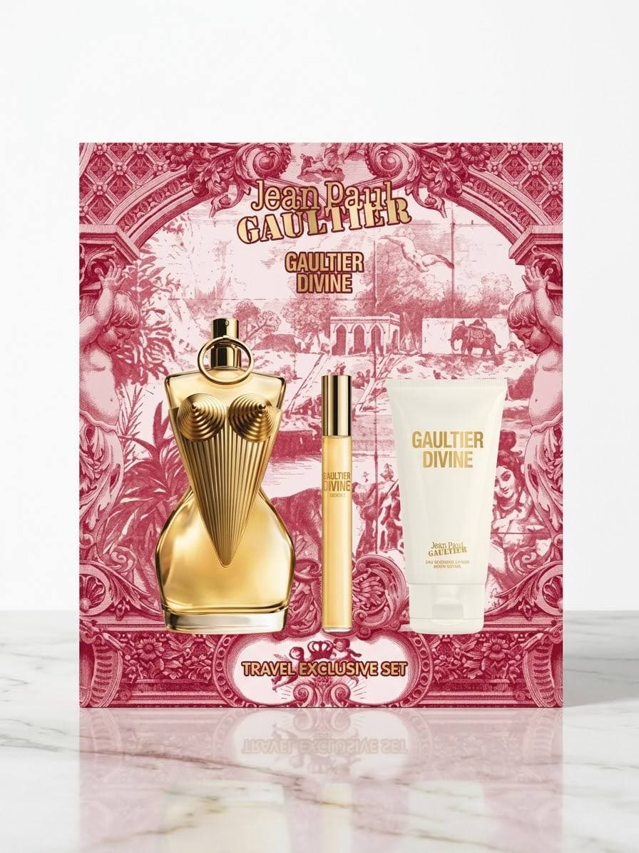 كوفري (مجموعة هدايا) جان بول غوتيه - غوتيه ديفاين (Gaultier Divine) - أود برفيوم 100 مل + 10 مل + لوشن للجسم 75 مل (3 قطع)