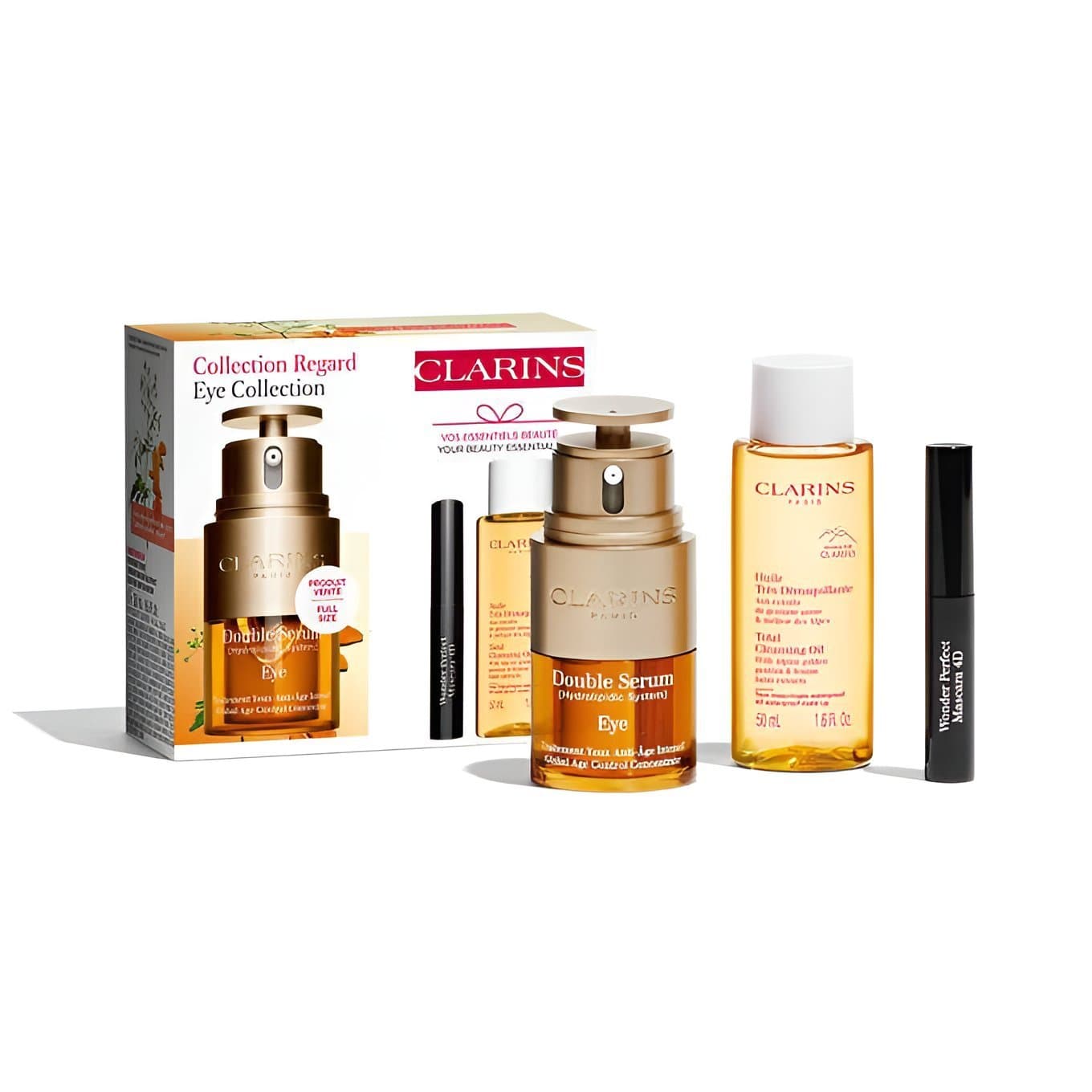 Coffret CLARINS-Collection regard-(Serum Eye/20ml+mascara/3ml+dissolvant/30ml)
