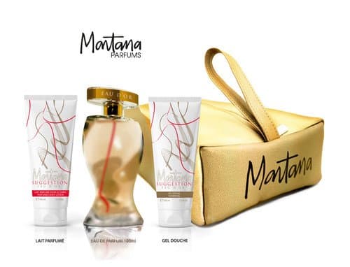 Coffret Montana-SUGGESTION-Eau de Parfum-100ml+Gel douche100ml+Lait Parfumée100ml(04 Pieces)