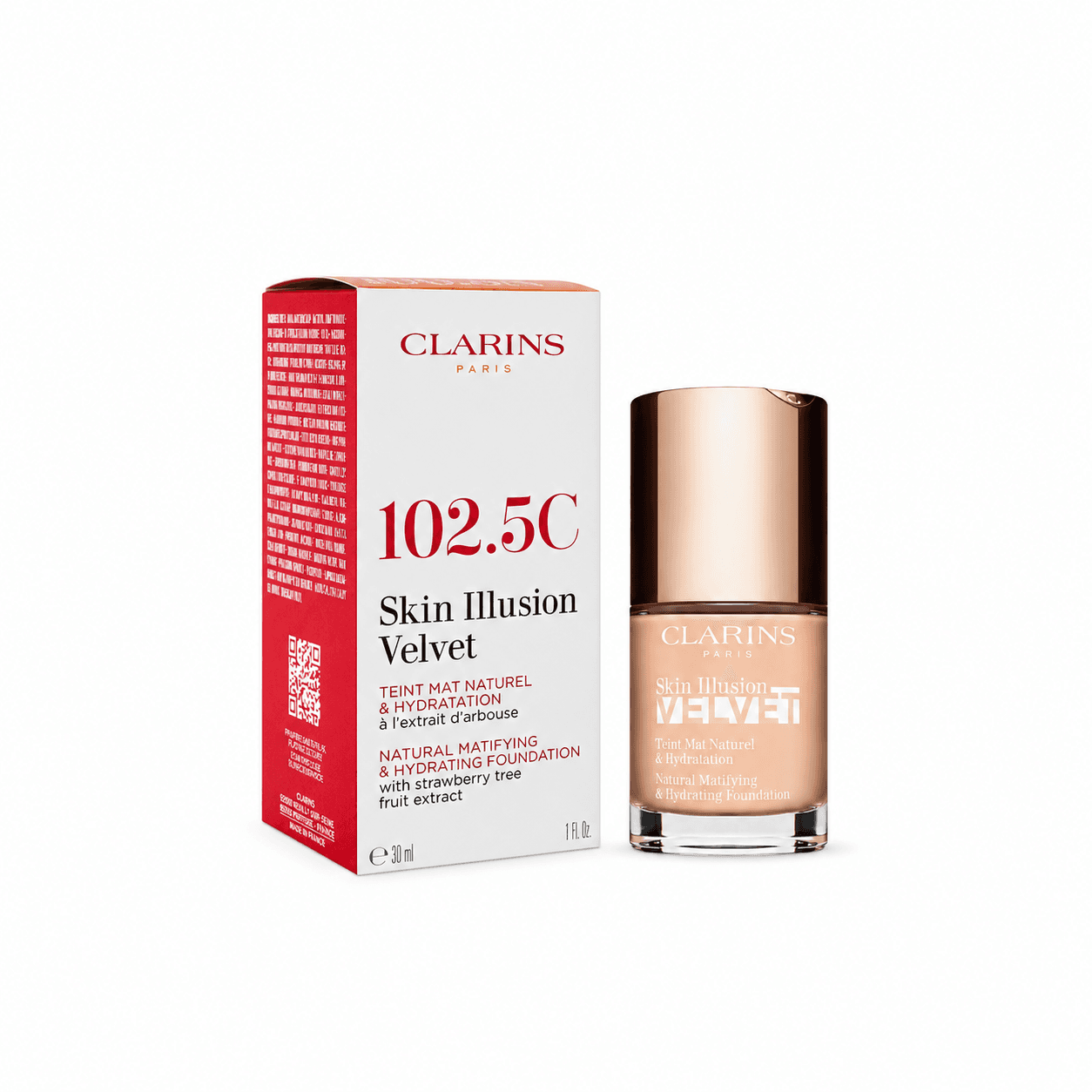 Clarins-Skin Illusion Velvet Natural Mattifying & Hydrating Foundation 102.5C-30ml