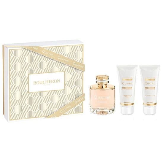 Coffret Boucheron-Quatre-Femme-Eau de Parfum 100 ml+Lait Corps 100 ml+Gel Douche 100 ml