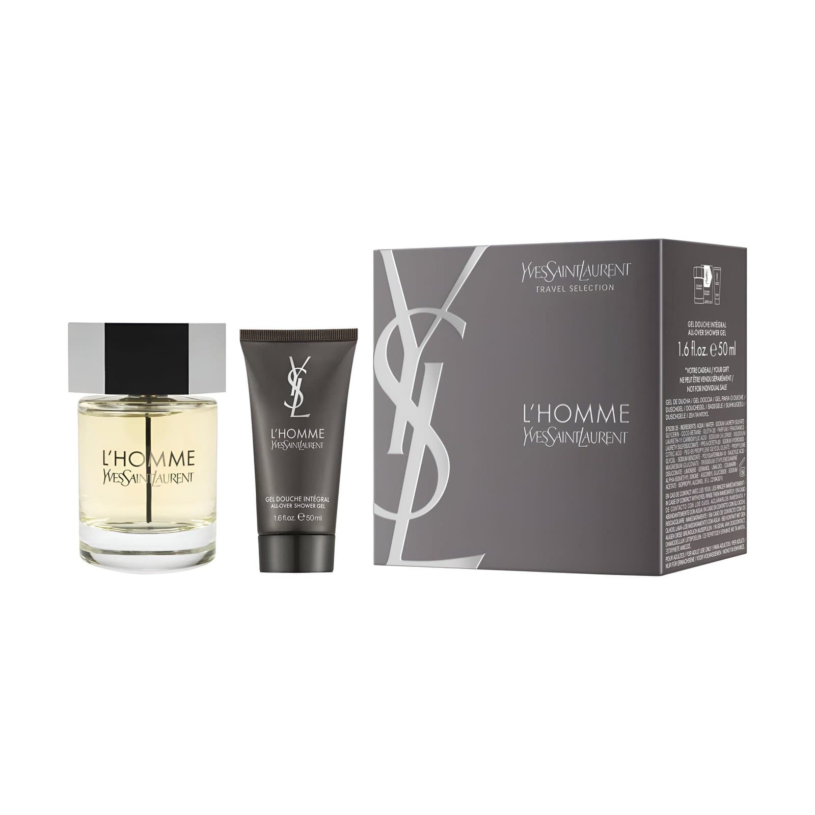 Coffret Yves Saint Laurent-L'Homme-Eau de Toilette+Gel Douche Intégral-(2X100)ml