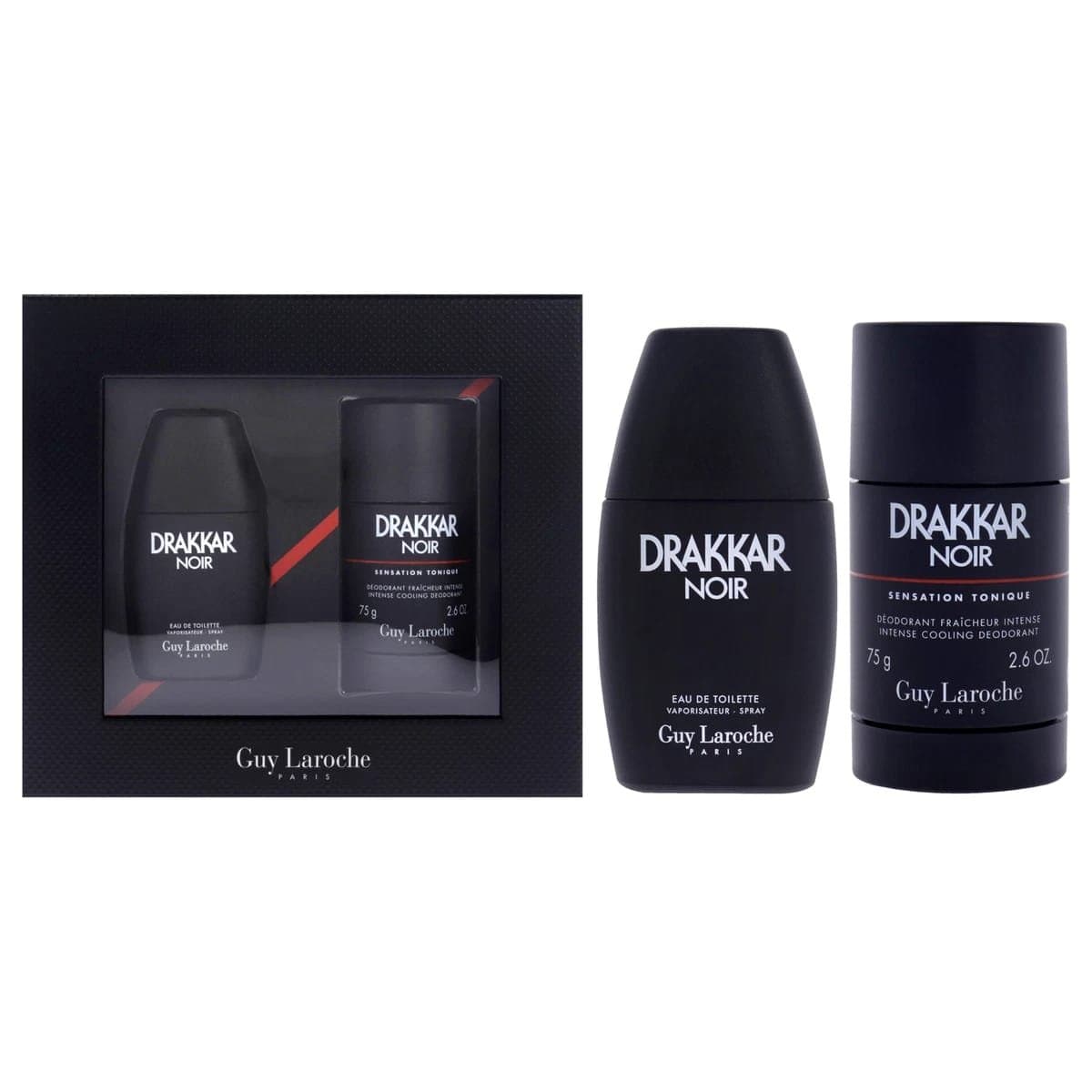 Guy Laroche-Drakkar Noir-Coffret Homme-Eau De Toilette 100ml-Deodorant Fraîcheur Intense 75g